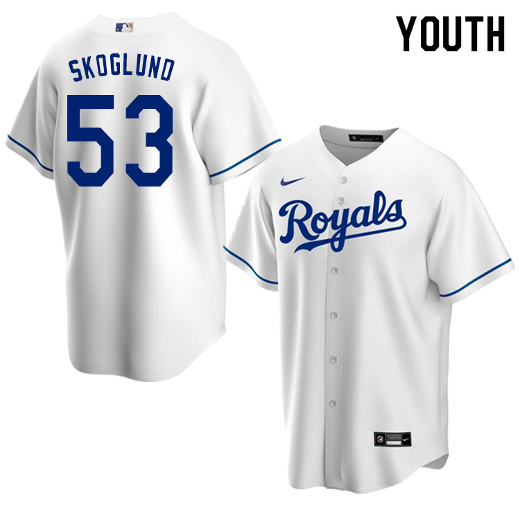 Nike Youth #53 Eric Skoglund Kansas City Royals Baseball Jerseys Sale-White